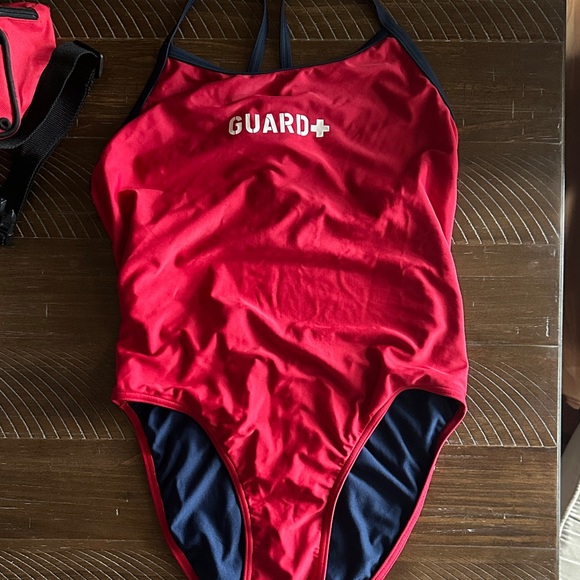 Guard Women's Red One Piece Swimsuit - Picture 1 of 7